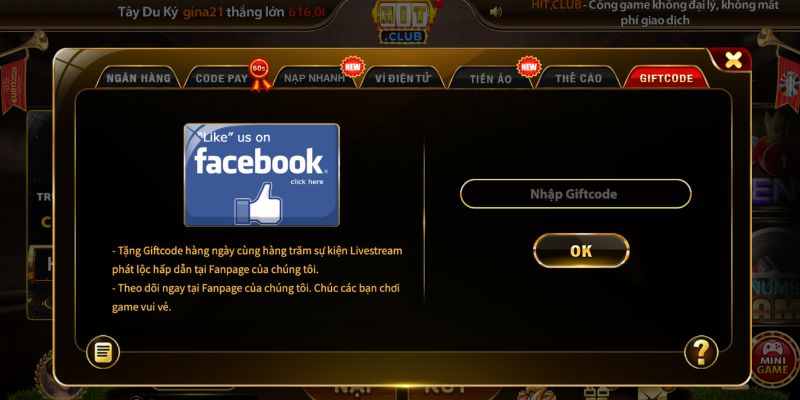 Tặng giftcode trên tiến lên đếm lá Hit Club